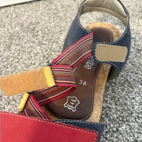 Remonte Leather Multicolour Strappy Sling Back Sandals Women's Size 7.5 - Picture 8 of 13